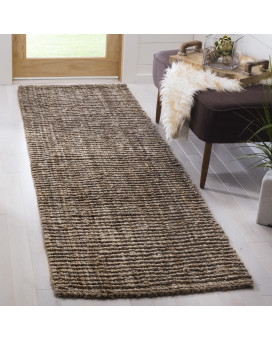 Safavieh Natural Fiber Collection 26 X 8 Grey Nf447M Handmade Chunky Textured Premium Jute 075-Inch Thick Runner Rug