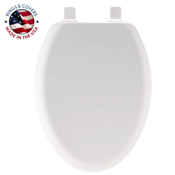 MAYFAIR 1841EC 000 Cameron Toilet Seat will Never Loosen and Easily Remove, ELONGATED, Durable Enameled Wood, White