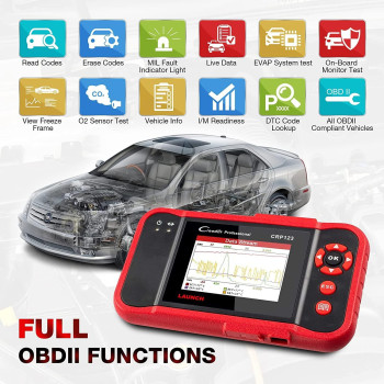 Launch Crp123 Obd2 Scanner Engine/Abs/Srs/Transmission Car Diagnostic Tool, Abs Code Reader, Srs Scan Tool, Lifetime Free Update Scan Tool