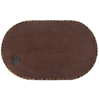 Sinland Microfiber Pet Bowl Mat Dish Drying Mat 125Inchx215 Inch Brown With Anti-Skid Backing