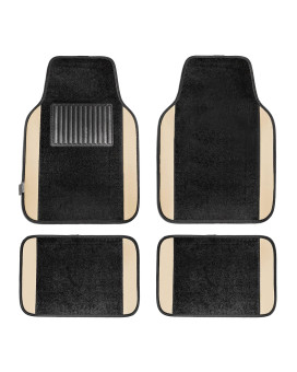 Fh Group Car Floor Mats - Carpet Floor Mats For Cars, Universal Fit Automotive Floor Mats, All Purpose Car Floor Mats, Carpet Protector Mat For Most Sedan, Suv, Truck Floor Mats Beige