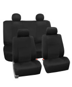 Fh Group Car Seat Covers Full Set Black Neoprene - Universal Fit Waterproof Automotive Seat Covers, Low Back Front Seat Covers, Solid Back Seat Cover, Washable Car Seat Cover For Suv, Sedan And Van