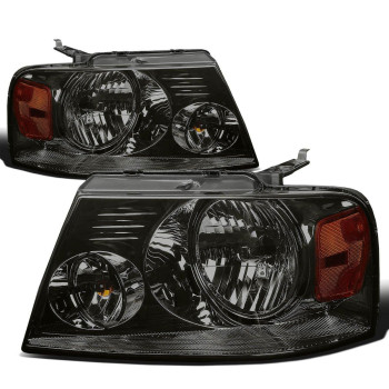 Dna Motoring Hl-Oh-F1504-Sm-Am Smoke Lens Amber Headlights Replacement Compatible With 04-08 F-15006-08 Mark Lt