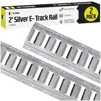 Two 2 E Track Tie-Down Rails, Hot-Dipped Galvanized Steel Etrack Tiedowns 2 Horizontal E-Tracks, Pack Of 2 Bolt-On Tie Down Rails For Cargo On Pickups, Trucks, Trailers, Vans