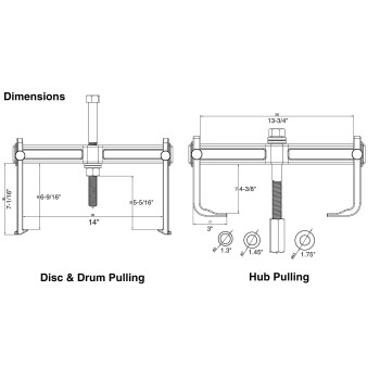 Astro Pneumatic Tool 78830 Heavy Duty Hub Drum and Rotor Puller Kit