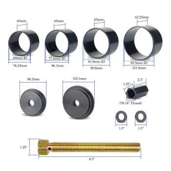 Astro Pneumatic Tool 78825 25-Piece Master Front Wheel Drive Bearing Puller Removal & Installer Adapter Kit W/Grade 8 Drive Bolt