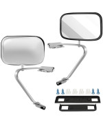 SCITOO Left/Driver Right/Passenger Manual Side View Mirrors Fit for 1980-1992 for Ford for F150 for F250 for F350, 1993 1995 for F150 for F350,1994 for F350 Truck Pickup Pair Set ABS Plastic