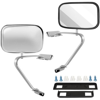 SCITOO Left/Driver Right/Passenger Manual Side View Mirrors Fit for 1980-1992 for Ford for F150 for F250 for F350, 1993 1995 for F150 for F350,1994 for F350 Truck Pickup Pair Set ABS Plastic