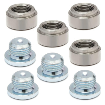 Ledaut M18X15 Stepped Mounting Bung And Plugs Stainless Steel(4 Bungs4 Plugs) Fittings Weld Bung