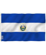 Anley Fly Breeze 3X5 Foot El Salvador Flag - Vivid Color And Fade Proof - Canvas Header And Double Stitched - Salvadoran National Flags Polyester With Brass Grommets 3 X 5 Ft