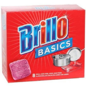 Brillo Basics Steel Wool Scrub Pads, 8-ct. Box