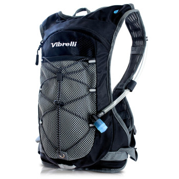 Vibrelli Hydration Pack & 2L Hydration Water Bladder - High Flow Bite Valve - Hydration Backpack With Storage - Lightweight Running Backpack, Also For Cycling, Hiking, Ski, Snow For Men, Women & Kids