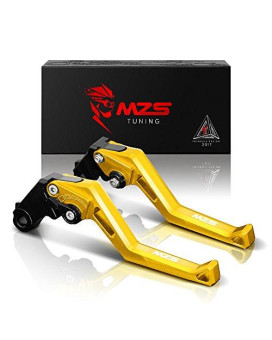 Mzs Clutch Brake Levers Short Square Adjustment Cnc Gold Compatible With Grom Msx125 Monkey 125 2014-2021 | Cbr250R 11-13 | Cbr300R Cb300F Cb300Fa Cb300R 14-21 | Cbr500R Cb500F Cb500X 13-21