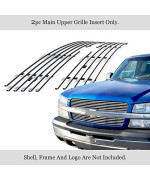 Aps Compatible With 2003-2005 Chevy Silverado 1500 03-04 2500 Chrome Stainless T304 Billet Grille Grill N19-C71756C