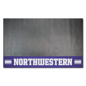 Fanmats 21660 Northwestern Wildcats Vinyl Grill Mat - 26In. X 42In. - Deck Patio Protective Mat Oil Flame And Uv Resistant