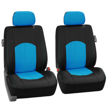 Fh Group Car Seat Covers Highest Grade Faux Leather Seat Covers Airbag Compatible Blue Automotive Seat Cover Front Seats Only With Gift Universal Fit Interior Accessories For Cars Trucks And Suvs