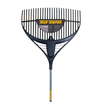 True Temper 2919200 Poly Leaf Rake with 60-in. Vinyl-Coated Handle with Cushion Grip, 26 Inch