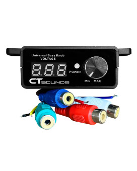 Ct Sounds Universal Bass Knob - Digital Voltmeter, Blue Led Display, Remote Gain Control, Power Switch, Durable, Pushable On/Off For Amp
