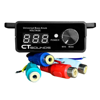 Ct Sounds Universal Bass Knob - Digital Voltmeter, Blue Led Display, Remote Gain Control, Power Switch, Durable, Pushable On/Off For Amp