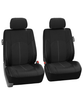 Fh Group Car Seat Covers Highest Grade Faux Leather Seat Covers Airbag Compatible Black Automotive Seat Cover Front Seats Only With Gift Universal Fit Interior Accessories For Cars Trucks And Suvs