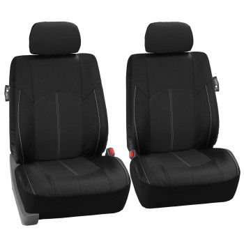 Fh Group Car Seat Covers Highest Grade Faux Leather Seat Covers Airbag Compatible Black Automotive Seat Cover Front Seats Only With Gift Universal Fit Interior Accessories For Cars Trucks And Suvs