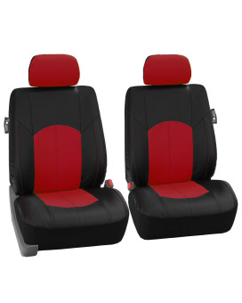 Fh Group Car Seat Covers Highest Grade Faux Leather Seat Covers Airbag Compatible Red Automotive Seat Cover Front Seats Only With Gift Universal Fit Interior Accessories For Cars Trucks And Suvs