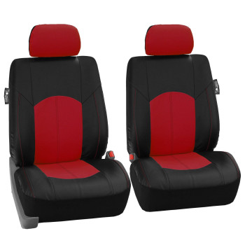 Fh Group Car Seat Covers Highest Grade Faux Leather Seat Covers Airbag Compatible Red Automotive Seat Cover Front Seats Only With Gift Universal Fit Interior Accessories For Cars Trucks And Suvs