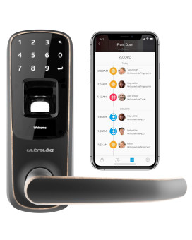 ULTRALOQ UL3 BT AB UL3 BT Bluetooth Enabled Fingerprint and Touchscreen Keyless Smart Door Lock (Aged Bronze)