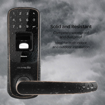 ULTRALOQ UL3 BT AB UL3 BT Bluetooth Enabled Fingerprint and Touchscreen Keyless Smart Door Lock (Aged Bronze)