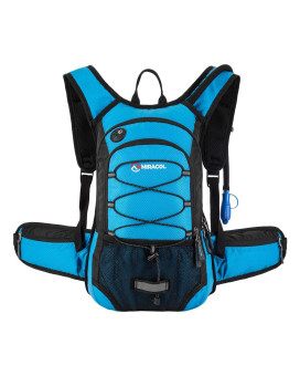 Hydration Pack Hiking Water Backpack - Miracol Hiking Backpack With 2L Bladder - Insulated Lightweight Hydration Backpack Blue