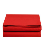 Luxury Flat Sheet On carkartElegant Comfort Wrinkle-Free 1500 Thread Count Egyptian Quality 1-Piece Flat Sheet, California King Size, Red