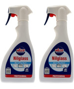 2 X Nilco Nilglass Professional H3 Glass & Mirror Cleaner 500Ml