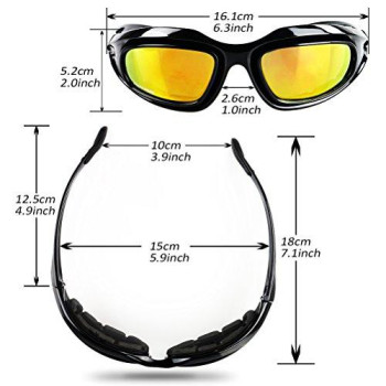Aully Park Polarized Motorcycle Riding Glasses Black Frame With 4 Lens Kit For Outdoor Activity Sport