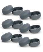 Bundle: 6 Pairs Deluxe TuffCaps Walker Glide Covers for Use with Rubber Tips (Sold Separately) (Gray)