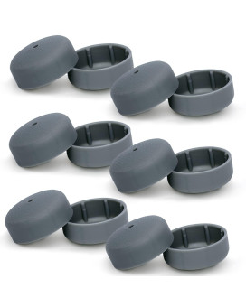 Bundle: 6 Pairs Deluxe TuffCaps Walker Glide Covers for Use with Rubber Tips (Sold Separately) (Gray)