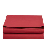 Luxury Flat Sheet On carkartElegant Comfort Wrinkle-Free 1500 Thread Count Egyptian Quality 1-Piece Flat Sheet, Full Size, Burgundy