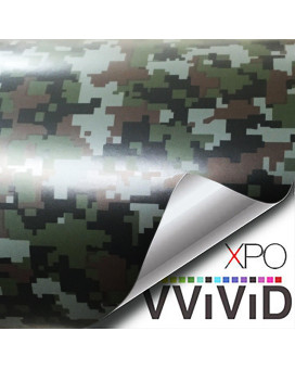 Vvivid Vinyl Camouflage Pattern Wrap Air-Release Adhesive Film Sheets (75Ft X 5Ft, Digital Camo)