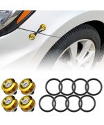 Rolling Gears Jdm Bumper Quick Release Front Rear Bumper Fasteners, 4 Piece (Gold), 8 X O-Ring