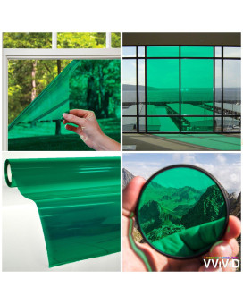 Vvivid Transparent Colorful Vinyl Window Tinting Sheets (10Ft X 5Ft, Green)