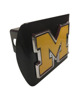 University of Michigan Domed Yellow Metal M on Black Metal Hitch Cover