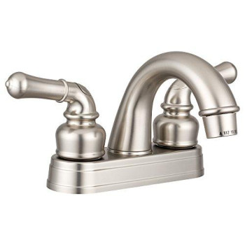 Dura Faucet DF-PL620C-SN RV Bathroom Sink Faucet - Smooth Turning 2-Lever (Brushed Satin Nickel)