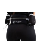 Premium Quality No Bounce Runners Hydration Belt With Reflectors, Smartphone Pocket & Bpa Free Water Bottles - Black Zipper