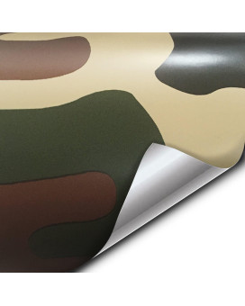 Vvivid Vinyl Camouflage Pattern Wrap Air-Release Adhesive Film Sheets (6Ft X 5Ft, Woodland Camo)