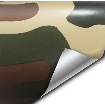 Vvivid Vinyl Camouflage Pattern Wrap Air-Release Adhesive Film Sheets (6Ft X 5Ft, Woodland Camo)