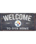 Fan Creations Welcome Pittsburgh Steelers Distressed 6 X 12, 6 X 12, Multicolored