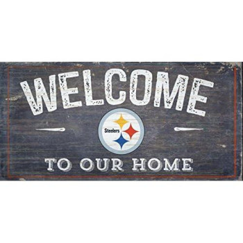 Fan Creations Welcome Pittsburgh Steelers Distressed 6 X 12, 6 X 12, Multicolored