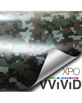 Vvivid Vinyl Camouflage Pattern Wrap Air-Release Adhesive Film Sheets (1Ft X 5Ft, Digital Camo)