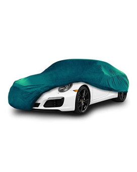 Cosmos - Indoor Car Cover Compatible With Main Compact Saloon Models, Elastic, Breathable And Dustproof Fabric, Soft Lining, Snug Fit, Green