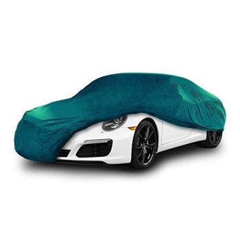 Cosmos - Indoor Car Cover Compatible With Main Compact Saloon Models, Elastic, Breathable And Dustproof Fabric, Soft Lining, Snug Fit, Green