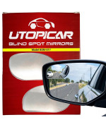 Blind Spot Mirrors Unique Design Car Door Mirrors | Mirror For Blind Side Engineered By Utopicar For Larger Image And Traffic Safety. Awesome Rear View! [Frameless Design] (2 Pack)